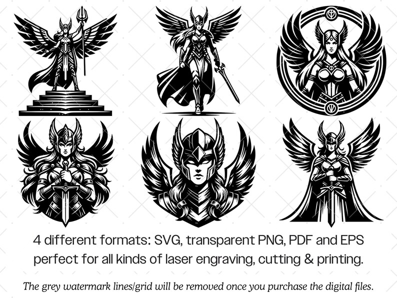Valkyrie SVG Bundle · Norse Viking Shieldmaiden Clipart PNG · Cricut image 10