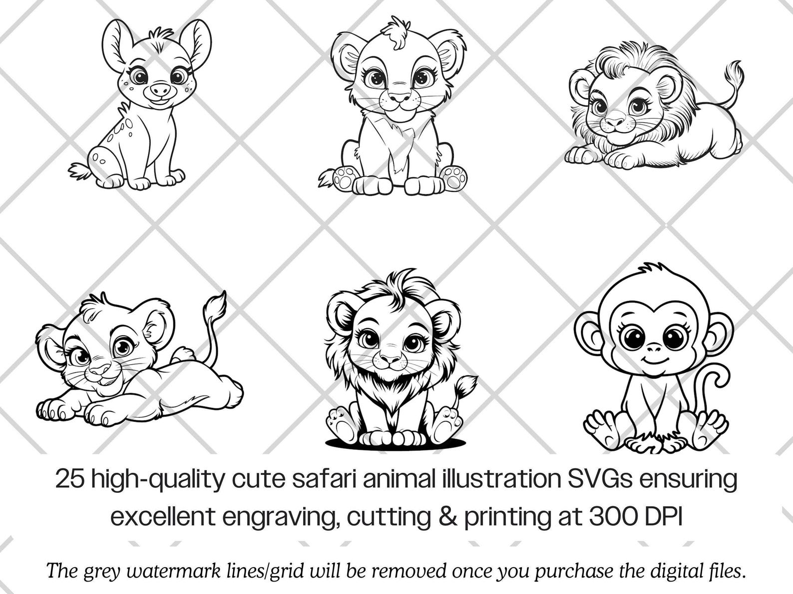 Safari Animals SVG Bundle · Baby African Wildlife Clipart PNG · Cricut ...