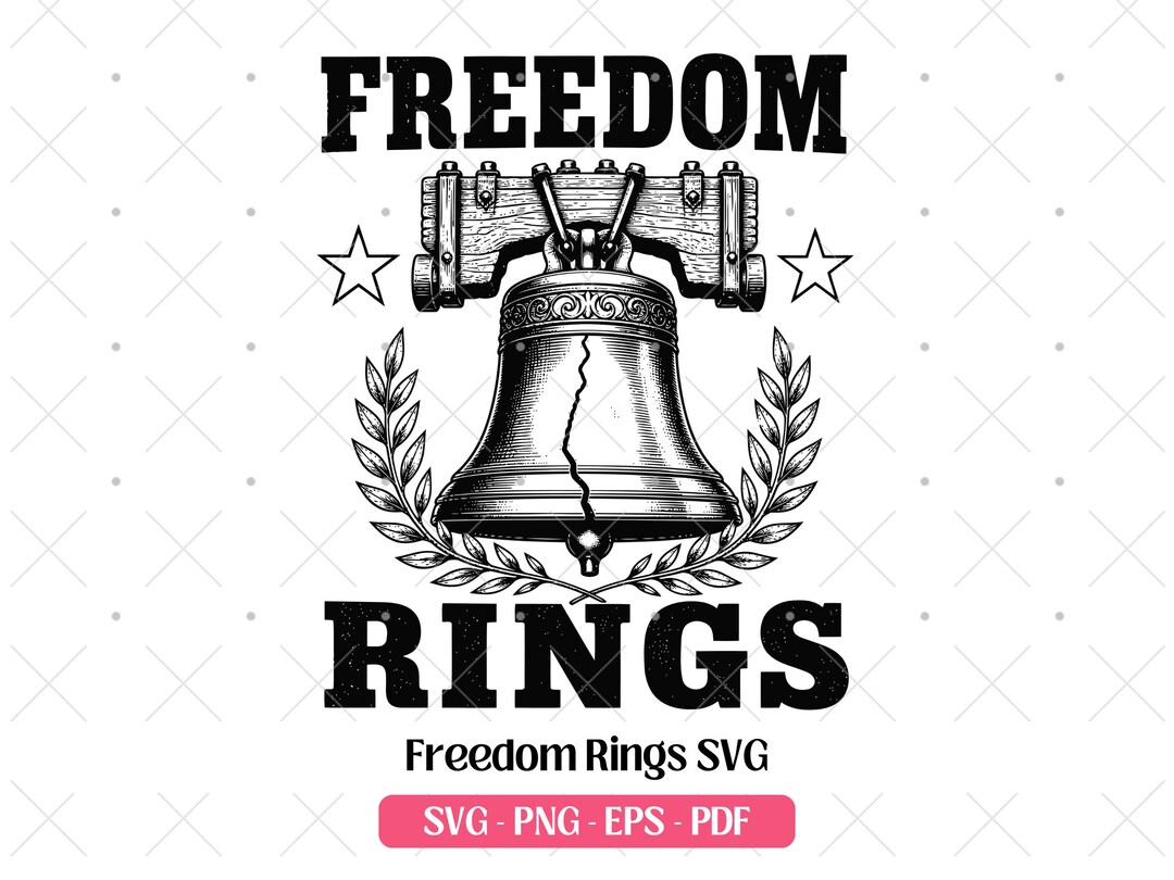 Patrioc Bell Ringer Freedom Rings SVG · USA Patriotic Liberty Bell Clipart PNG · Cricut - Etsy