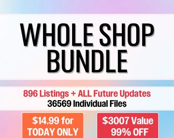 Entire Shop Svg and Clipart Bundle Lifetime Access + Future Listings