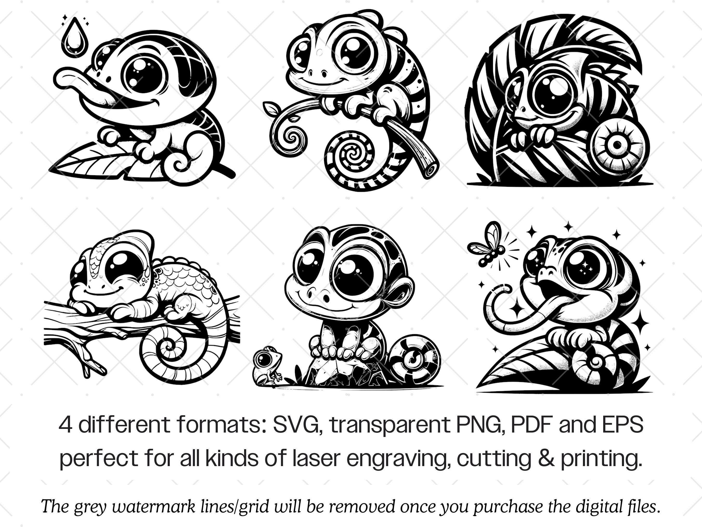 Chameleon SVG Bundle · Reptile Lizard Tropical Clipart PNG · Cricut - Etsy