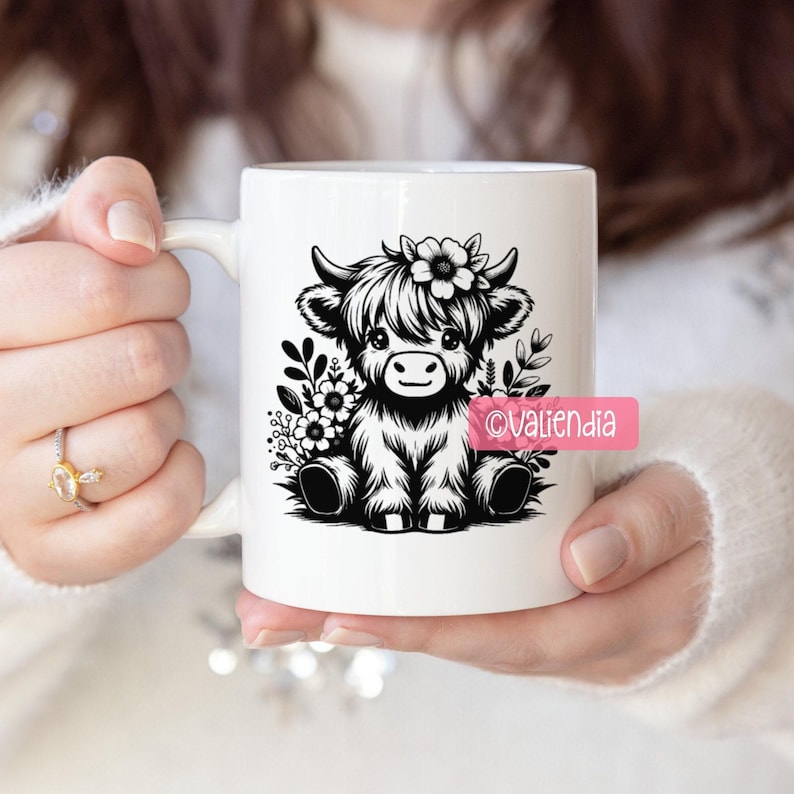 Highland Cow SVG Bundle, Baby Farm Animal Clipart PNG PDF Cricut Files image 6