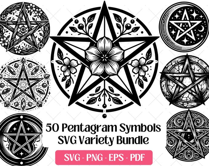 Pentagram Svg Shape Clipart Pentacle Svg Pentagram Cut Files Star ...