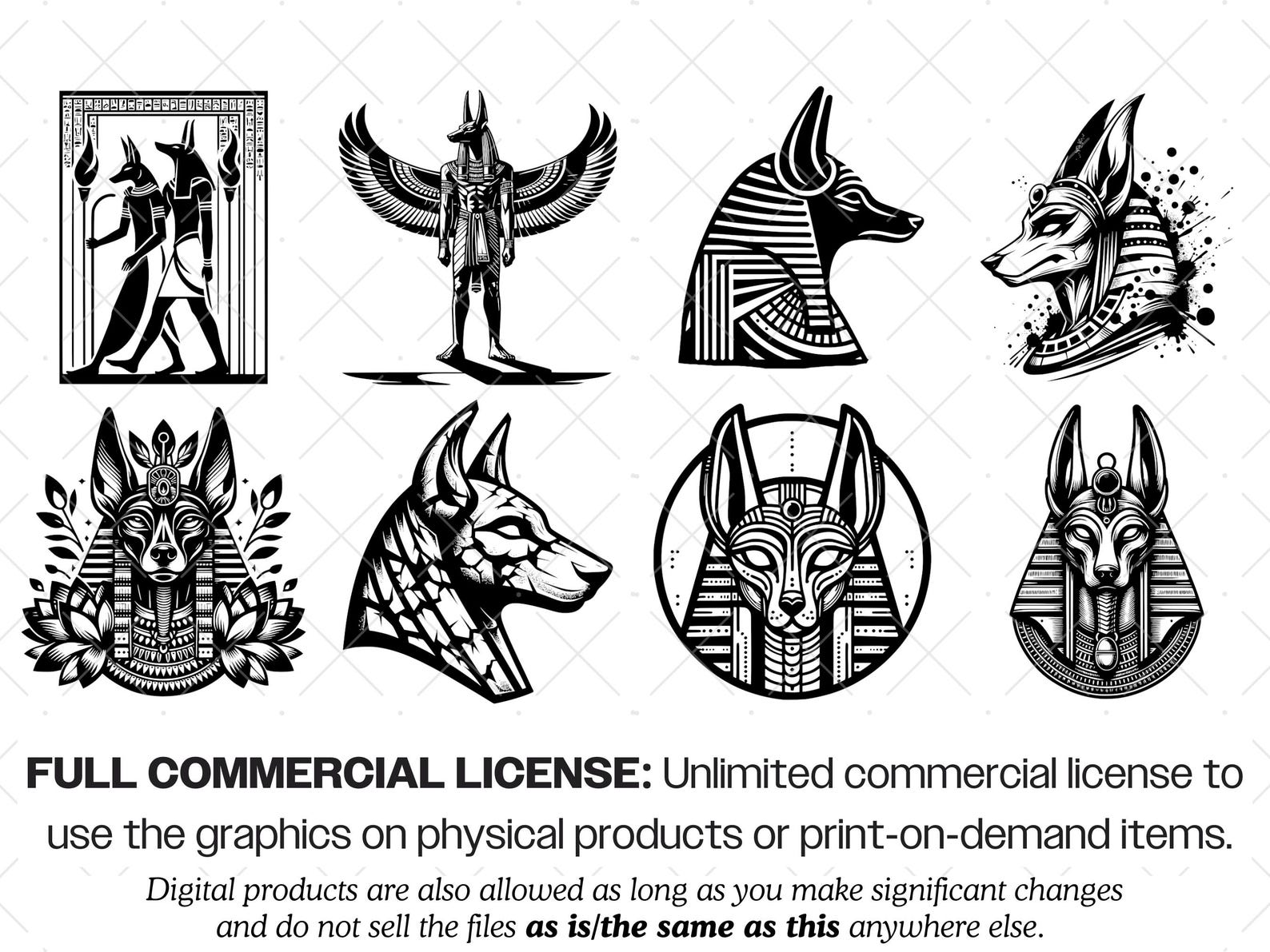 Anubis SVG Bundle Cutting Laser Engraving Files, Egyptian God Mythology ...