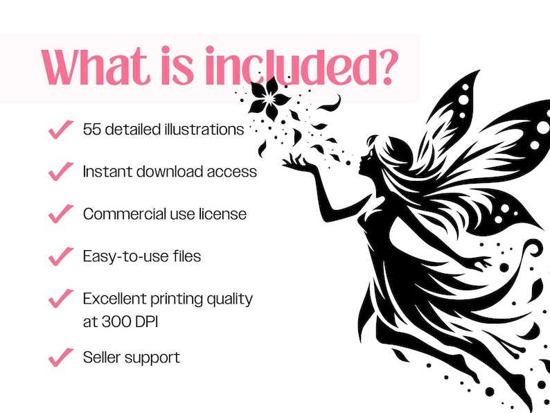 Fairy Silhouette SVG Bundle · Magical Fantasy Clipart PNG · Cricut image 10