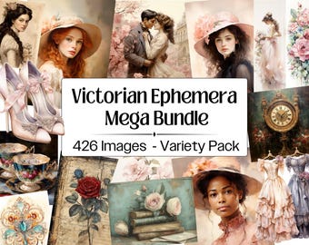 Victorian Ephemera Bundle · Vintage Scrapbook Antique Design
