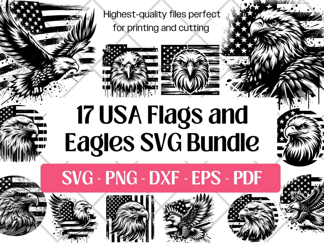 American Eagle Flag SVG Bundle · Patriotic USA Clipart PNG · Cricut - Etsy