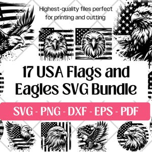 Amerikanischer Adler Flagge SVG-Bundle · Bunt USA Clipart Cricut