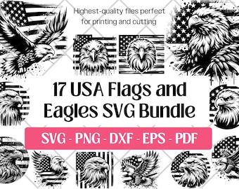 Amerikanischer Adler Flagge SVG-Bundle · Bunt USA Clipart Cricut