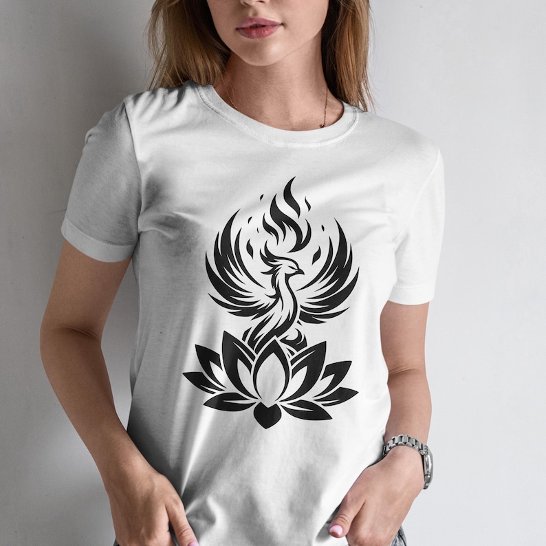 Paquete de archivos SVG de Phoenix · Imágenes prediseñadas PNG del ave de fuego mitológica · Archivos para Cricut imagen 8