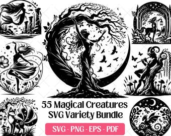 Magical Creatures SVG · Fantasy Fairy Dryad Clipart PNG · Cricut Files