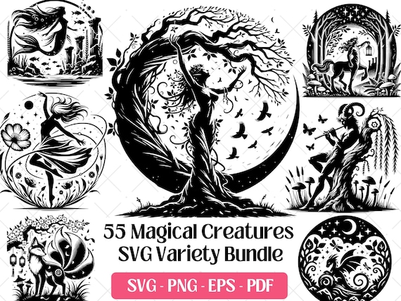 Magical Creatures SVG · Fantasy Fairy Dryad Clipart PNG · Cricut Files