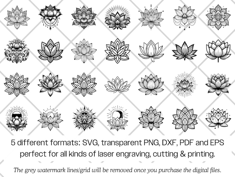 Lotus Blume SVG-Bundle · Yoga Buddha Om Heilige Clipart PNG · Cricut Bild 7