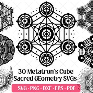 メタトロンキューブSVGバンドル · 神聖幾何学クリップアートPNG · Cricutファイル