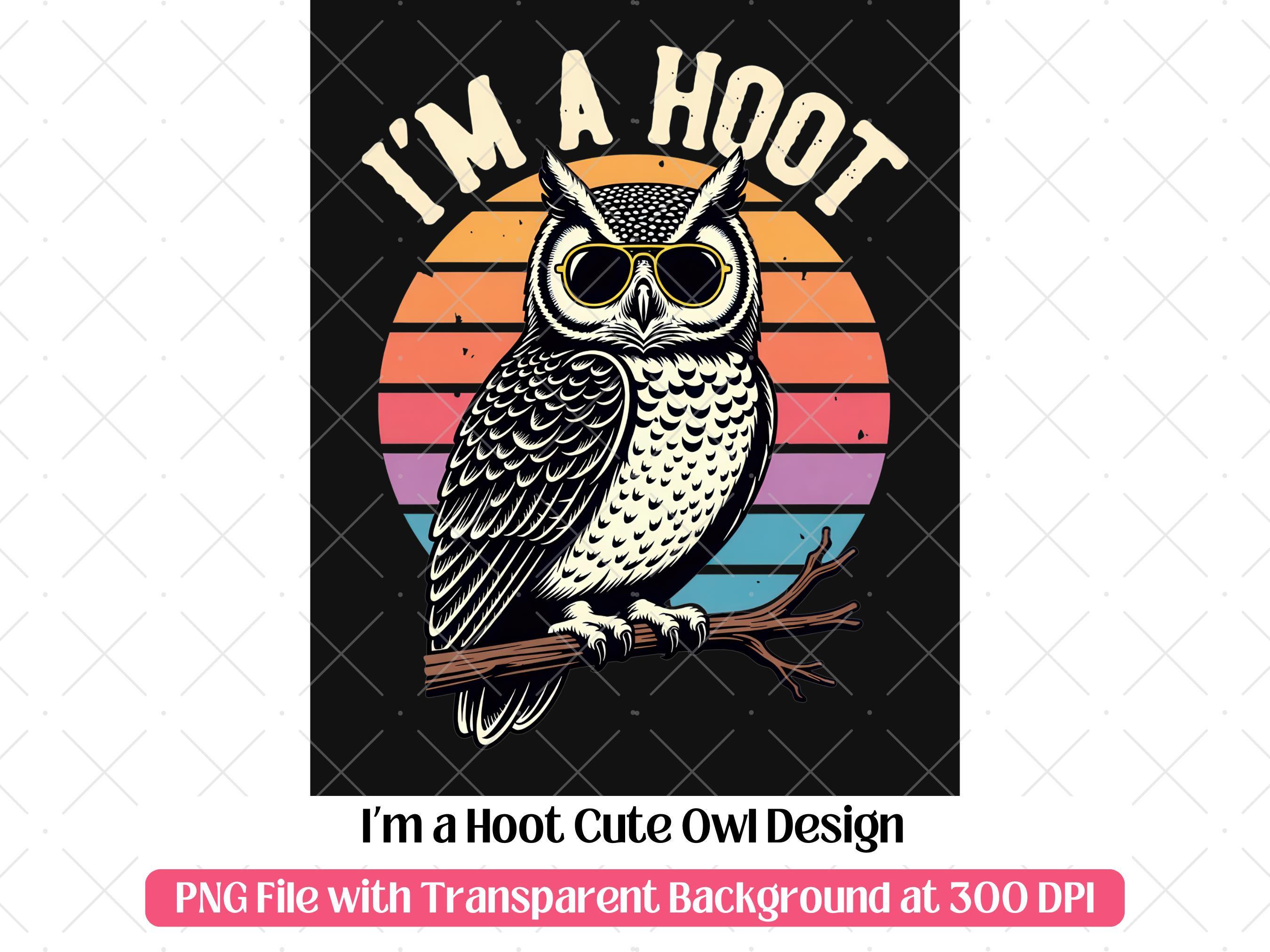 Funny Owl PNG &middot; Retro Sarcastic Humor T-Shirt Design Clipart