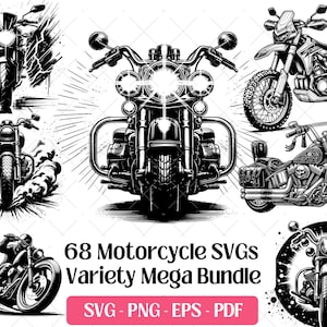 Pacchetto SVG per motociclette, file per incisione laser di motociclette, motociclisti, chopper, silhouette SVG clipart in formato PNG EPS di Dirt Bike Harley Davidson.