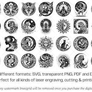 Celestial Boho SVG Bundle · Magical Wiccan Clipart PNG · Cricut image 8