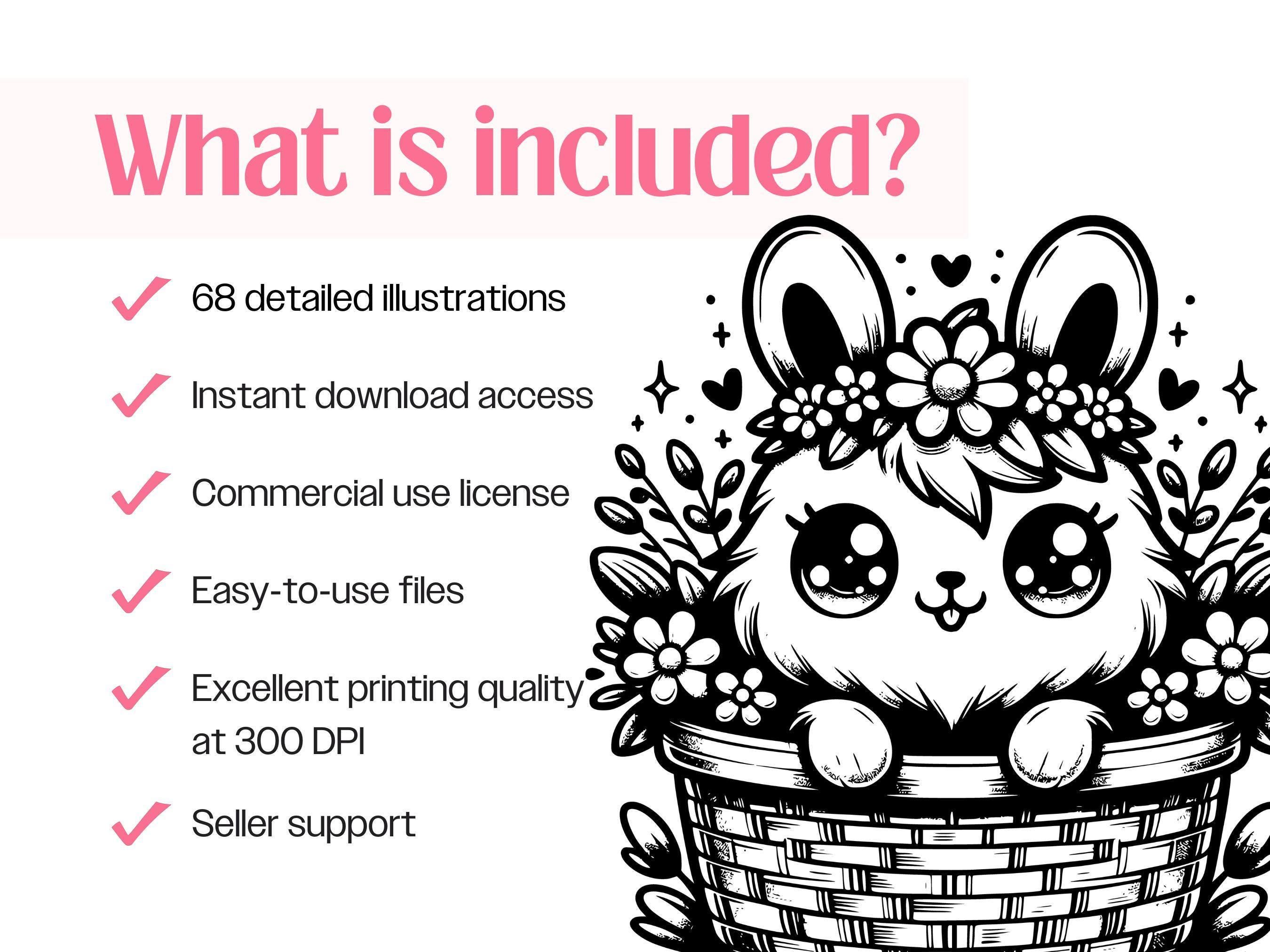 Floral Bunny Rabbit SVG Bundle · Botanical Easter Clipart PNG · Cricut ...