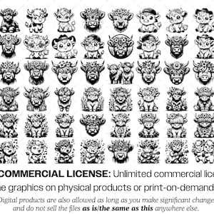 Highland Cow SVG Bundle, Baby Farm Animal Clipart PNG PDF Cricut Files image 7