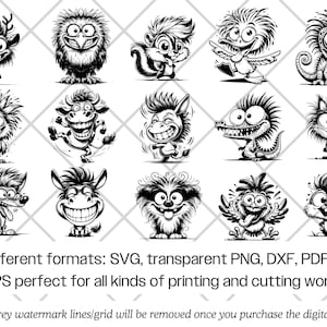 Paquete de archivos SVG de animales de dibujos animados divertidos · Imágenes prediseñadas PNG originales · Archivos para Cricut imagen 6