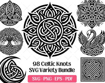 Celtic Knot SVG Bundle · Irish Knotwork Symbol Clipart PNG · Cricut