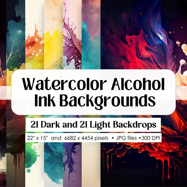 Watercolor Backgrounds • Alcohol Ink Blot Splash Background Images • Multicolor Watercolor Clipart, Abstract Background • Texture Backdrop