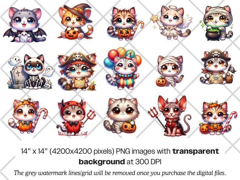 Halloween Cats PNG Bundle · Spooky Witchy Funny Cat Clipart image 6