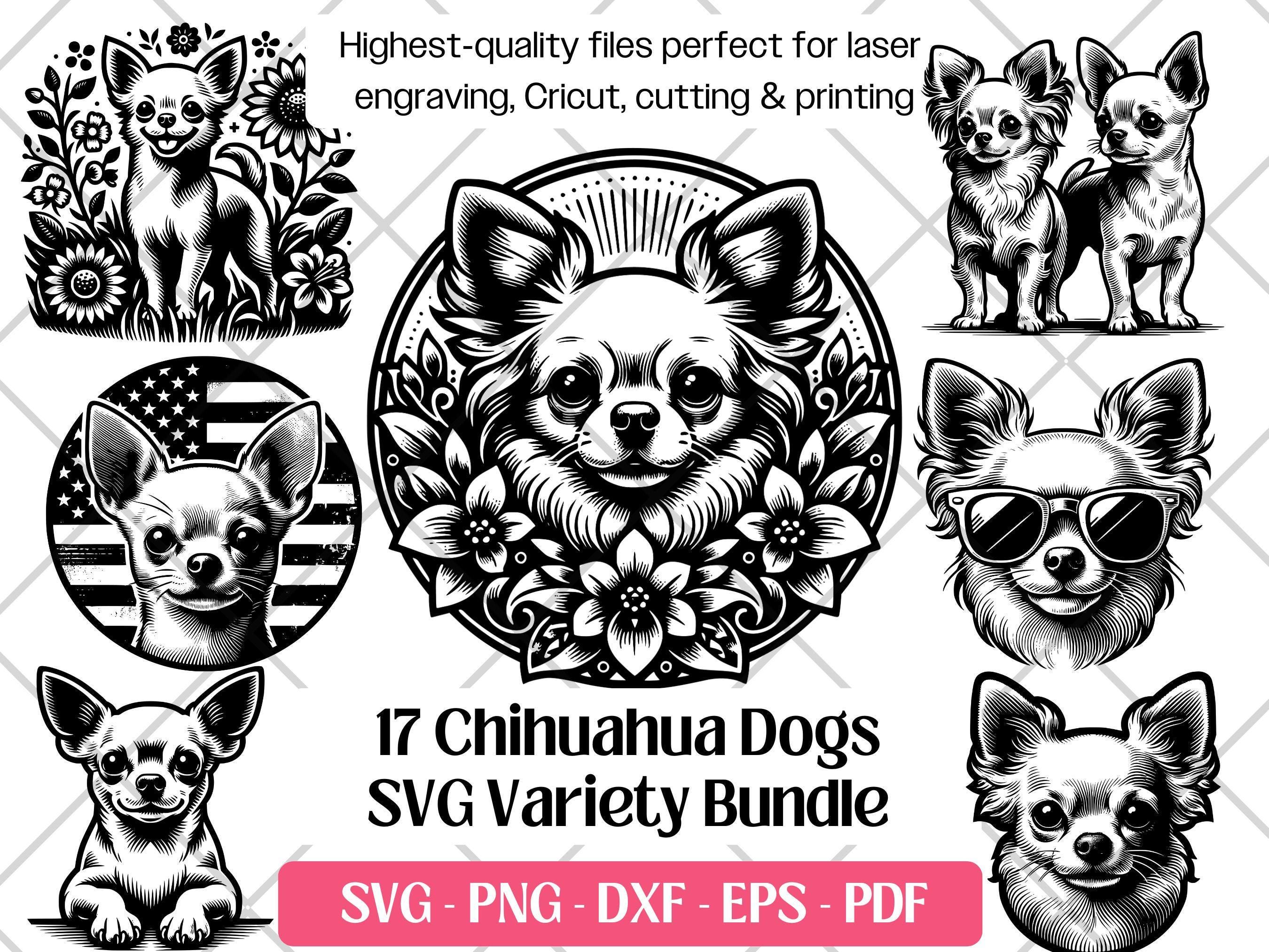 Chihuahua SVG Bundle · Tiny Funny Pet Dog Clipart PNG · Cricut Files - Etsy