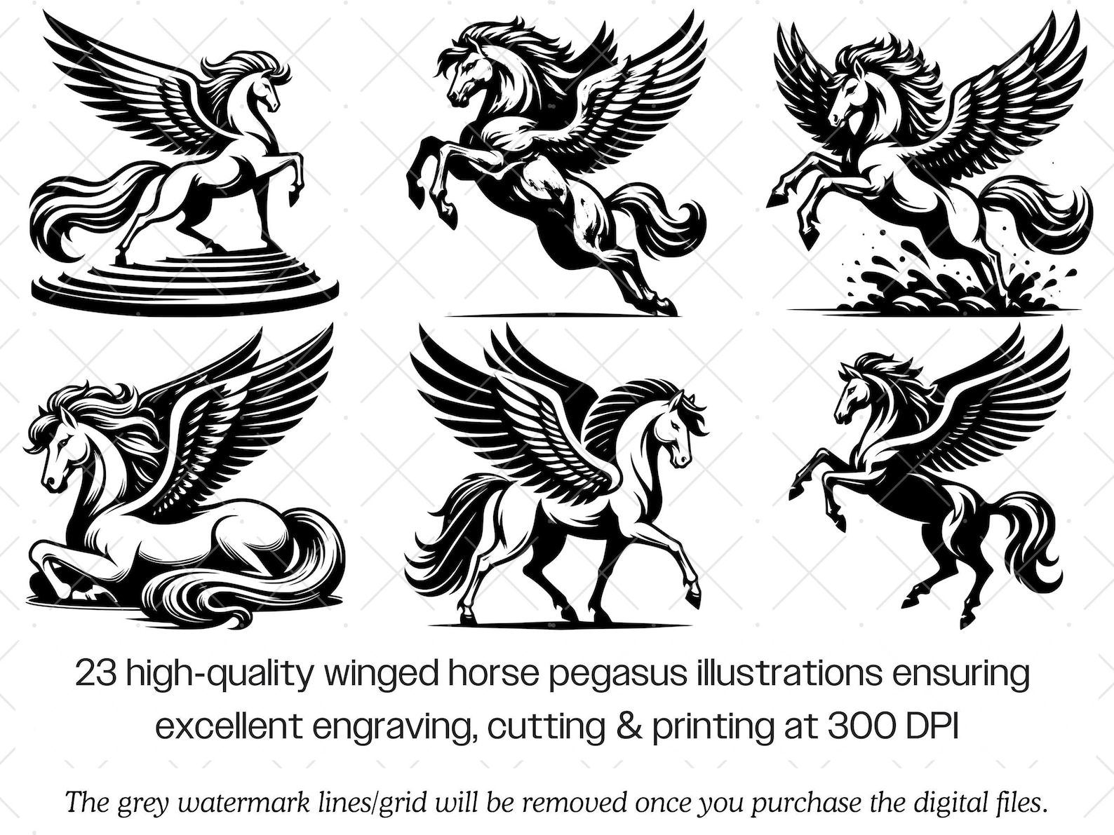 Pegasus SVG Bundle · Mythical Winged Horse Clipart PNG · Cricut Files ...