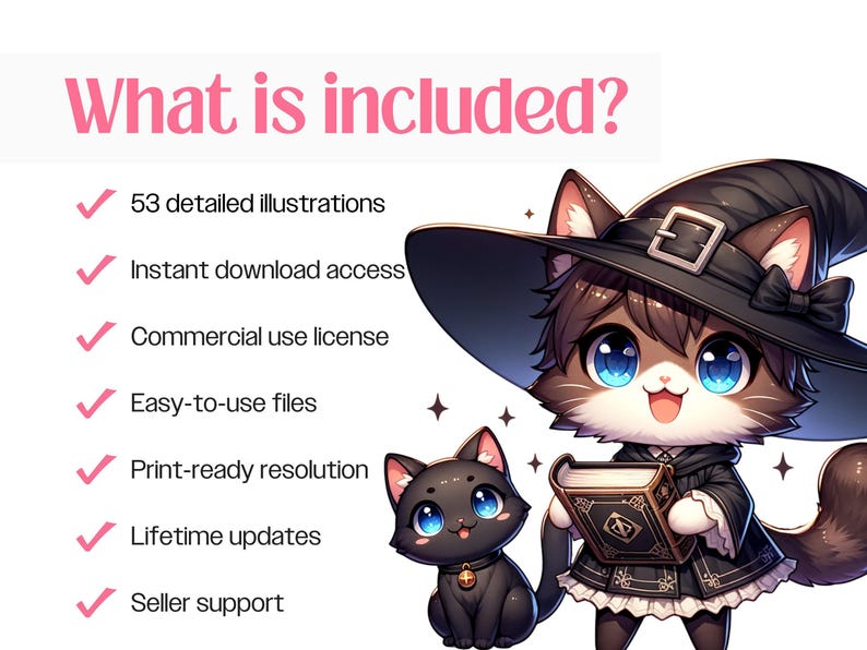 Halloween Cats PNG Bundle · Spooky Witchy Funny Cat Clipart image 10