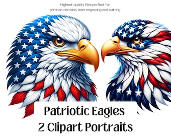 American Eagle Patriotic 4th of July Clipart PNG