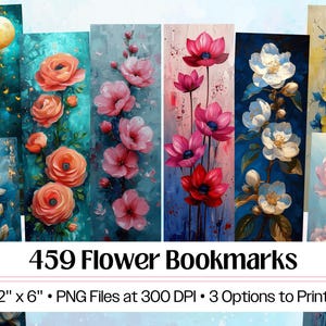 Bloembladwijzers, cadeaus voor boekenliefhebbers, afdrukbare vintage bloemen bladwijzers, bloem ephemera sublimatie ongewenste journalling plakboekbenodigdheden