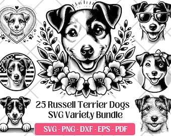 Jack Russell Terrier SVG Bundle · JRT Hunting Dog Clipart PNG · Cricut