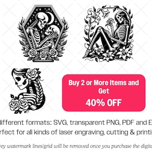 Skelett Liebhaber SVG Bundle · Gothic Schädel Clipart PNG · Cricut Dateien Bild 10
