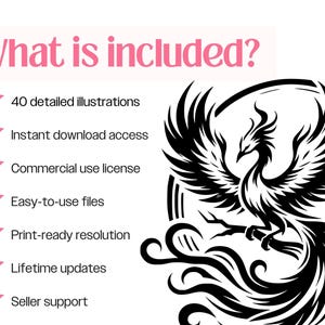 Paquete de archivos SVG de Phoenix · Imágenes prediseñadas PNG del ave de fuego mitológica · Archivos para Cricut imagen 11