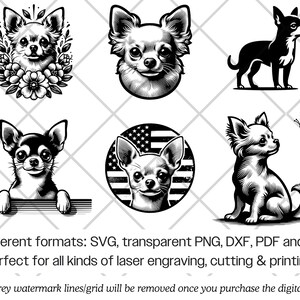 Chihuahua SVG Bundle · Tiny Funny Pet Dog Clipart PNG · Cricut Files - Etsy