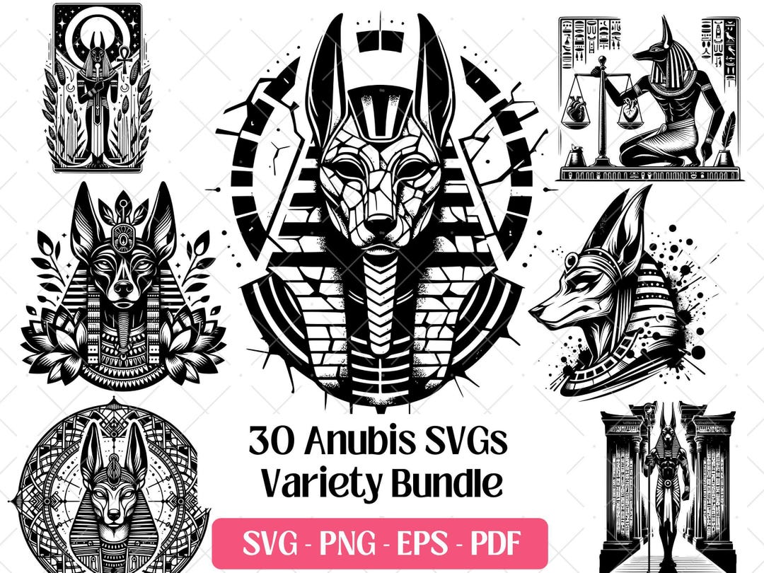 Anubis SVG Bundle · Egyptian God Jackal Mythology Clipart PNG · Cricut ...
