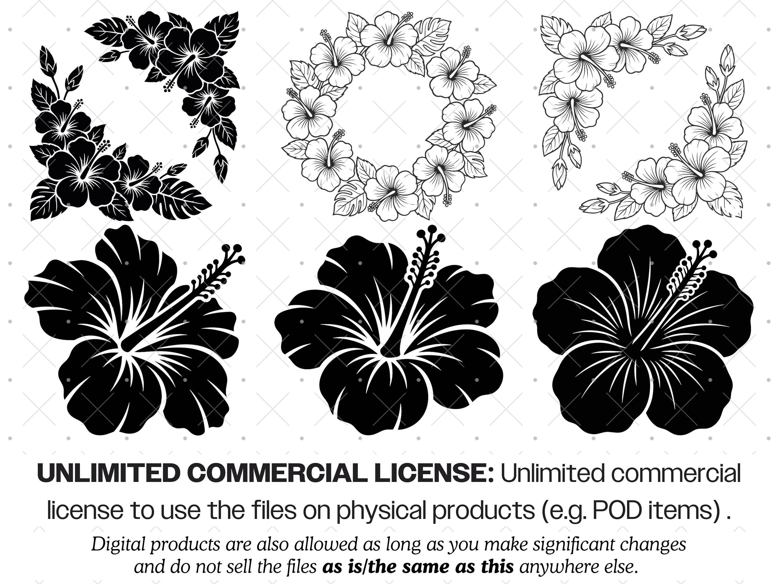 Hibiscus SVG Bundle · Tropical Floral Botanical Clipart PNG · Cricut - Etsy