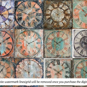 Ensemble PNG de cadrans d'horloge vintage · Clipart de scrapbooking grunge image 6