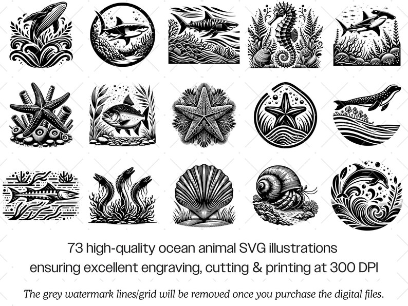 Ozean Tier SVG Bundle · Meereswelt Clipart PNG · Cricut Dateien Bild 3
