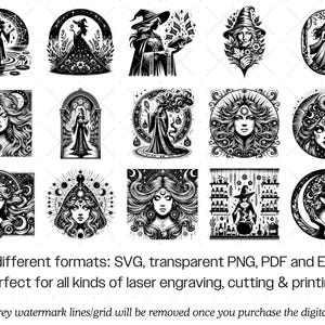 Witch SVG Bundle · Wiccan Pagan Witchcraft Clipart PNG · Cricut Files image 8