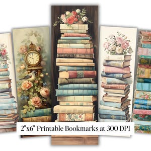 Lot de livres vintage, Pile de SVG · Clipart de journal de lecteur image 6