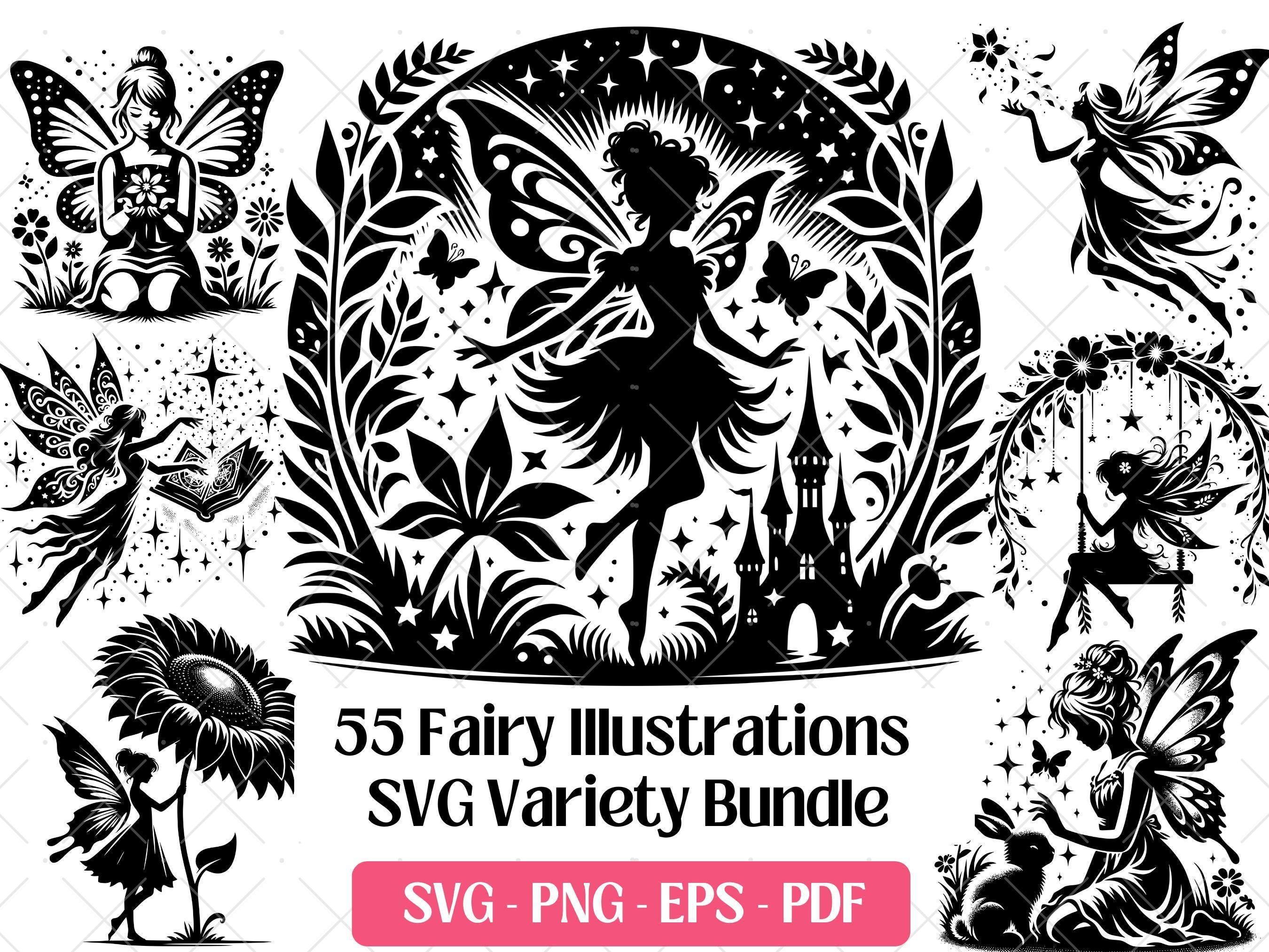 Fairy Silhouette SVG Bundle · Magical Fantasy Clipart PNG · Cricut - Etsy