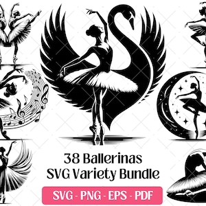 Ballerina SVG Bundle · Ballet Dancer Grace Clipart PNG · Cricut Files