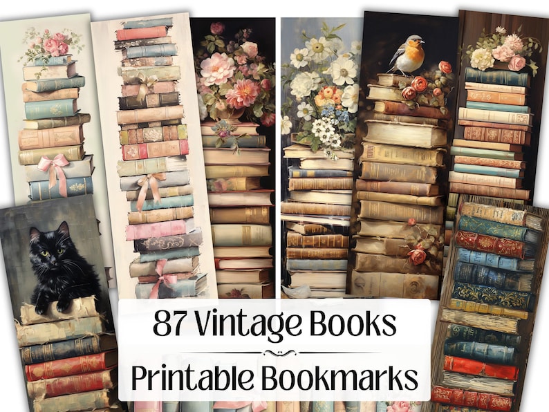 Lot de livres vintage, Pile de SVG · Clipart de journal de lecteur image 1