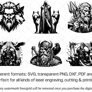 Odin SVG Bundle · Viking Norse Mythology God Clipart PNG · Cricut image 7