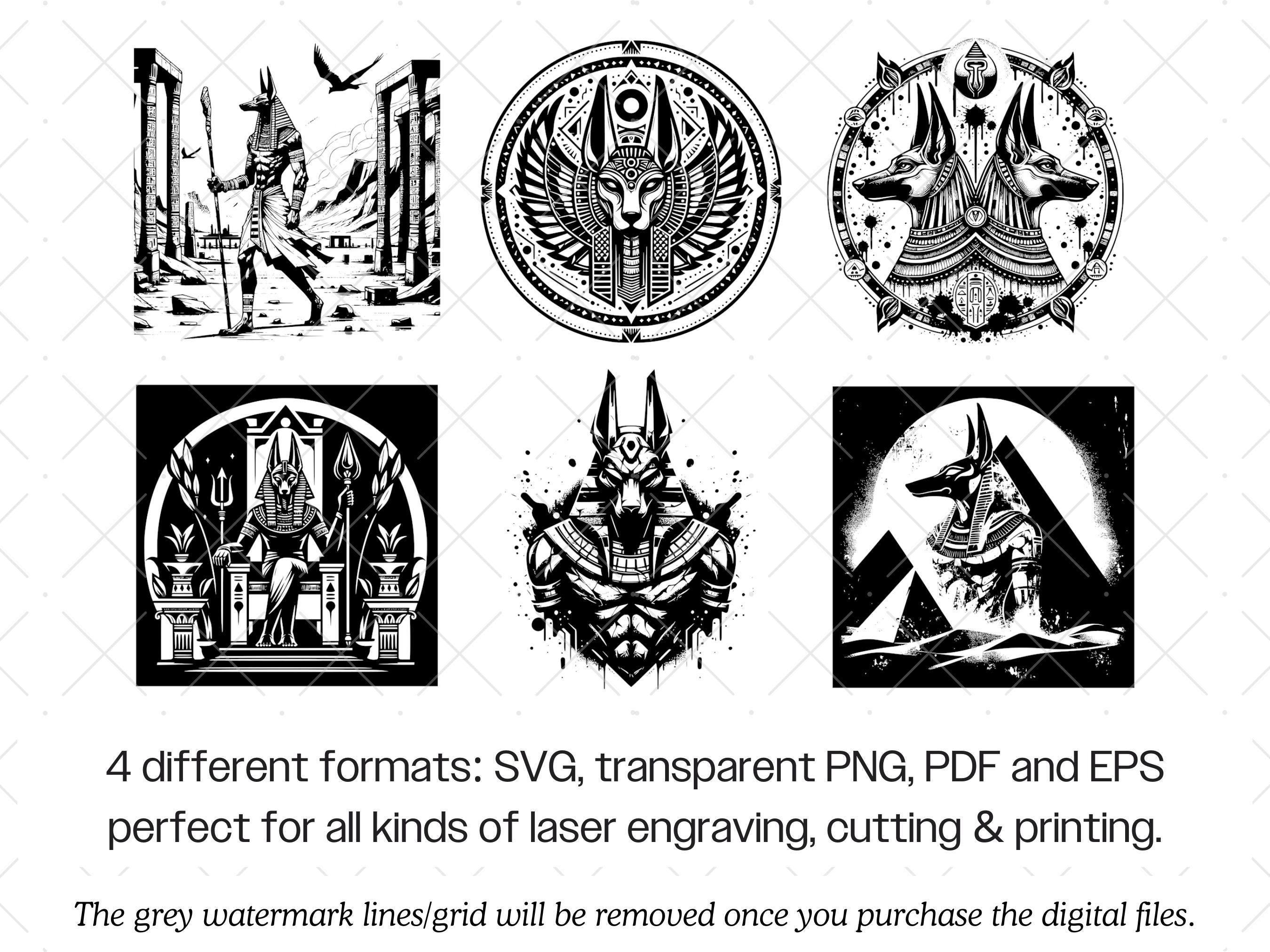 Anubis SVG Bundle · Egyptian God Jackal Mythology Clipart PNG · Cricut ...