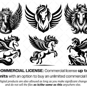 Pegasus SVG Bundle · Mythical Winged Horse Clipart PNG · Cricut Files ...