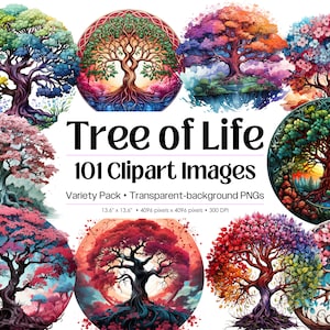 Tree of Life Clipart Bundle • 101 Diverse Tree of Life PNG Images  • Ygdrassil Norse Tree of Life • Celtic Tree of Life Clipart Sublimation
