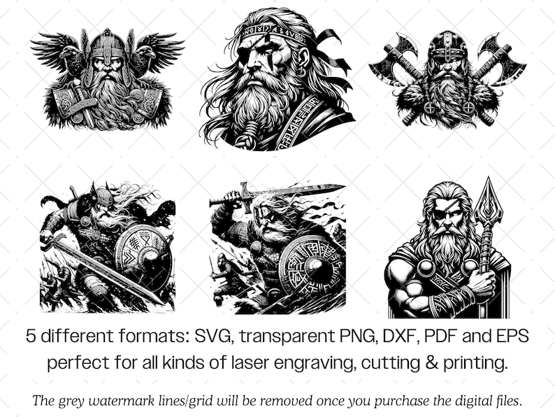 Odin SVG Bundle · Viking Norse Mythology God Clipart PNG · Cricut image 9